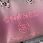 Fortok Chanel Shopping Bag Gradient Calfskin & Silver Metal Light Purple, Pink & Coral Red AS3351 31cm - 5