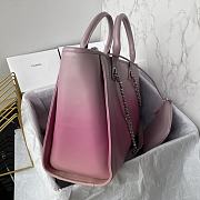 Fortok Chanel Shopping Bag Gradient Calfskin & Silver Metal Light Purple, Pink & Coral Red AS3351 31cm - 4