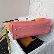 Fortok Chanel Shopping Bag Gradient Calfskin & Silver Metal Orange, Coral Red & Pink AS3351 31cm  - 6