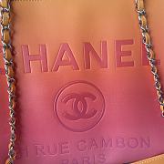 Fortok Chanel Shopping Bag Gradient Calfskin & Silver Metal Orange, Coral Red & Pink AS3351 31cm  - 5