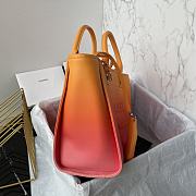 Fortok Chanel Shopping Bag Gradient Calfskin & Silver Metal Orange, Coral Red & Pink AS3351 31cm  - 3