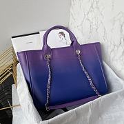 Fortok Chanel Shopping Bag Gradient Calfskin & Silver Metal Purple, Blue & Dark Blue AS3351 31cm  - 6