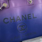 Fortok Chanel Shopping Bag Gradient Calfskin & Silver Metal Purple, Blue & Dark Blue AS3351 31cm  - 5