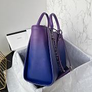 Fortok Chanel Shopping Bag Gradient Calfskin & Silver Metal Purple, Blue & Dark Blue AS3351 31cm  - 4