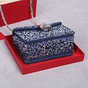 Fortok Valentino One Stud Chain Bag In Denim With Rhinestones 19x14x11cm - 5