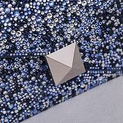Fortok Valentino One Stud Chain Bag In Denim With Rhinestones 19x14x11cm - 4
