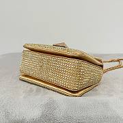 Fortok Valentino Gold One Stud Chain Bag In Denim With Rhinestones 19x14x11cm - 6