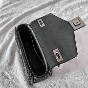 Fortok Valentino Black One Stud Chain Bag In Denim With Rhinestones 19x14x11cm - 5