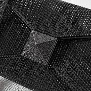 Fortok Valentino Black One Stud Chain Bag In Denim With Rhinestones 19x14x11cm - 2