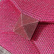 Fortok Valentino Pink One Stud Chain Bag In Denim With Rhinestones 19x14x11cm - 2