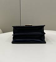 Fortok Fendi Black-Brown Zucca Leather Small Kan U Shoulder Bag 19cm - 6