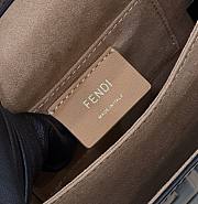Fortok Fendi Black-Brown Zucca Leather Small Kan U Shoulder Bag 19cm - 2