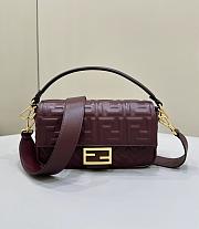 Fortok Fendi Baguette Burgundy Leather Bag 27×5×13cm  - 1