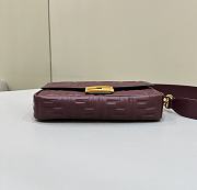 Fortok Fendi Baguette Burgundy Leather Bag 27×5×13cm  - 6
