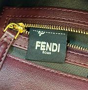 Fortok Fendi Baguette Burgundy Leather Bag 27×5×13cm  - 5
