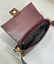 Fortok Fendi Baguette Burgundy Leather Bag 27×5×13cm  - 2