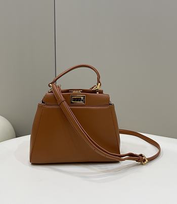 Fortok Fendi Iconic Peekapoo Handbag Brown 27×7×18cm