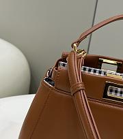 Fortok Fendi Iconic Peekapoo Handbag Brown 27×7×18cm - 3