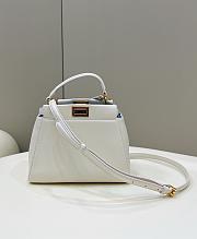 Fortok Fendi Iconic Peekapoo Handbag White 27×7×18cm - 1