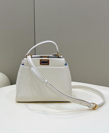 Fortok Fendi Iconic Peekapoo Handbag White 27×7×18cm