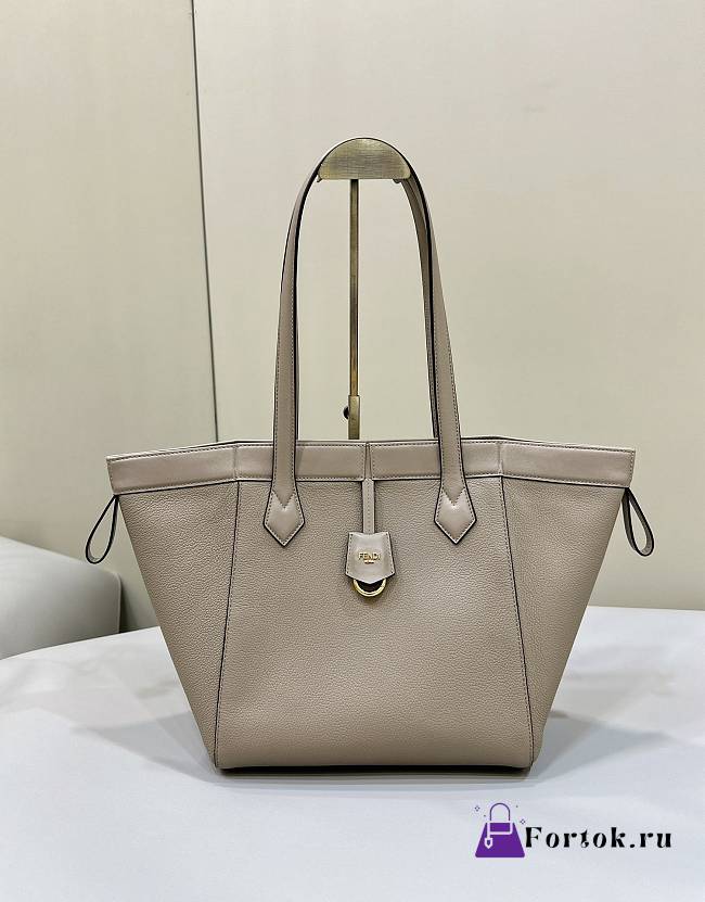 Fortok Fendi Origami Large Beige Leather Bag 27x15x27cm - 1