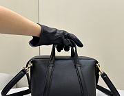 Fortok Fendi Boston Black Leather Bag 8627A 27.5x16x17cm - 1