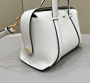Fortok Fendi Boston White Leather Bag 8627A 27.5x16x17cm - 6