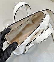 Fortok Fendi Boston White Leather Bag 8627A 27.5x16x17cm - 5