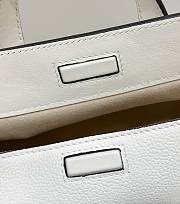 Fortok Fendi Boston White Leather Bag 8627A 27.5x16x17cm - 4