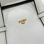 Fortok Fendi Boston White Leather Bag 8627A 27.5x16x17cm - 3