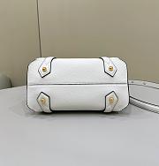 Fortok Fendi Boston White Leather Bag 8627A 27.5x16x17cm - 2