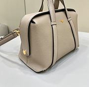 Fortok Fendi Boston Beige Leather Bag 8627A 27.5x16x17cm - 6