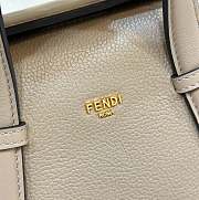 Fortok Fendi Boston Beige Leather Bag 8627A 27.5x16x17cm - 3