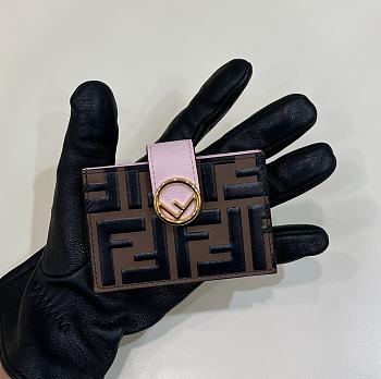 Fortok Fendi Brown and Pink Forever Card Holder 10x6cm