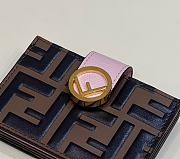 Fortok Fendi Brown and Pink Forever Card Holder 10x6cm - 5