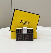 Fortok Fendi Brown and Silver Forever Card Holder 10x6cm - 2