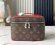 Fortok Louis Vuitton Nice Mini Toiletry Pouch Red M44495 20x13.5x12cm - 1