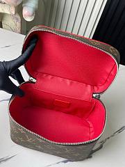 Fortok Louis Vuitton Nice Mini Toiletry Pouch Red M44495 20x13.5x12cm - 4