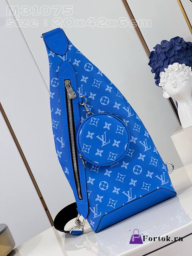 Fortok Louis Vuitton Duo Crossbody Bag Blue M31075 20x42x6cm - 1