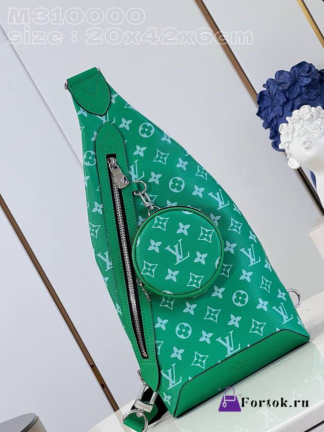 Fortok Louis Vuitton Duo Crossbody Bag Green M31000 20x42x6cm - 1