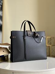 Fortok Louis Vuitton Leather Shopping Tote Bag Black M30725 41x34x19cm - 5