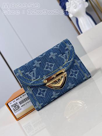 Fortok Louis Vuitton Victorine Wallet Blue Denim M82959 12x9.5x1.5cm