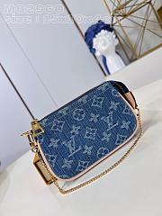 Fortok Louis Vuitton Mini Pochette Accessoires Clutch Bag Blue Denim M82960 15x10x4cm - 1