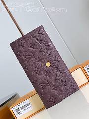 Fortok Louis Vuitton Emilie Wallet Burgundy Monogram Empreinte Leather M82451 19x10x2cm - 1