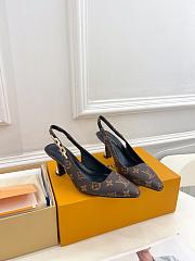 Fortok Louis Vuitton Brown Monogram Slingback Pumps - 1