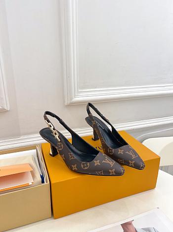 Fortok Louis Vuitton Brown Monogram Slingback Pumps