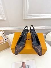 Fortok Louis Vuitton Brown Monogram Slingback Pumps - 2