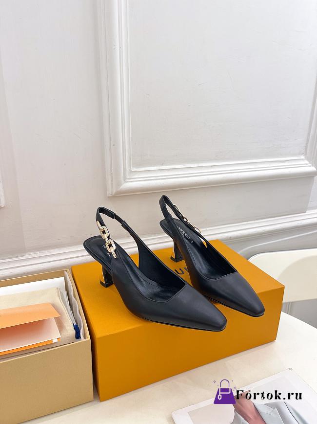 Fortok Louis Vuitton Black Slingback Pumps - 1