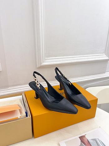 Fortok Louis Vuitton Black Slingback Pumps