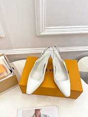 Fortok Louis Vuitton White Slingback Pumps - 6